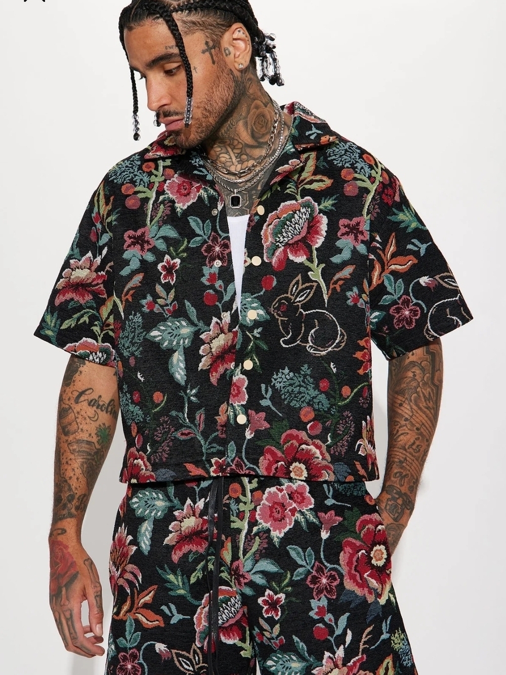 Into The Floral Cropped Tapestry - Fashion Nova SET